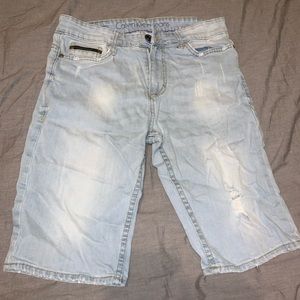 Calvin Klein Jeans distressed denim shorts